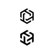 t triple initial hexagon logo design vector template