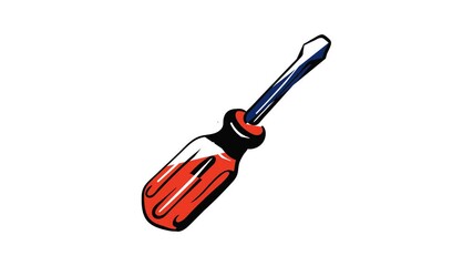 Poster - Screwdriver icon animation best on white background for any design