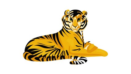 Wall Mural - tiger icon animation best on white background for any design