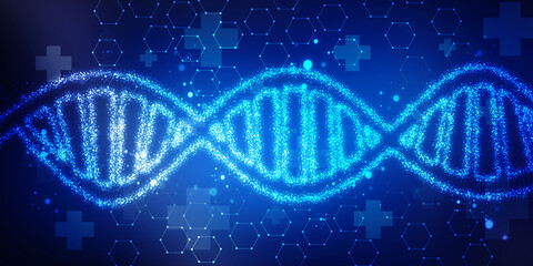 Sticker - 2d render of dna structure, abstract background
