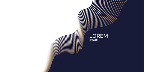 Poster - poster with dynamic waves. vector illustration in minimal style. abstract background.