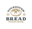 Sourdough Bread Abstract Sign, Symbol or Logo Template.