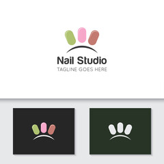 Wall Mural - trendy and modern nail logo and icon best for salon, cosmetics, manicure, services design template