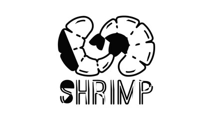 Poster - Cooked shrimp icon animation best on white background for any design
