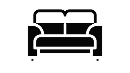 Poster - Textile sofa icon animation best on white background for any design