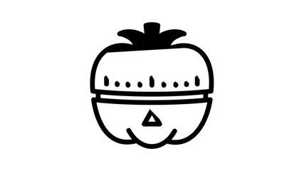 Poster - Vegetable kitchen timer icon animation best on white background for any design