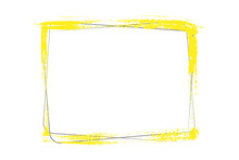 Yellow Frame Texture Brush Strokes And Gray Rectangular Frames On White Background