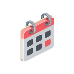 Poster - Calendar vector 3d isometric, color web or print icons, new flat style. Creative illustration, idea for infographics.