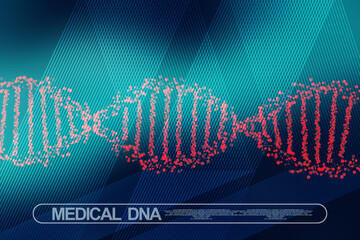 Poster - 2d render of dna structure, abstract background