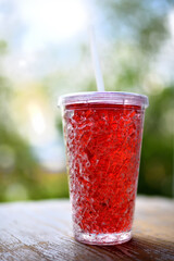 Poster - Cocktail with cranberry juice and ice cubes