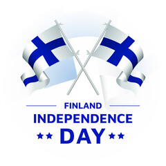 Crossed Finland flags poles. template for independence day, National day poster design. vector illustration EPS 10