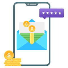 Wall Mural - 
Banking text alert, gradient vector of sms transaction 
