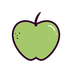 Canvas Print - apple fruit line and fill style icon vector design