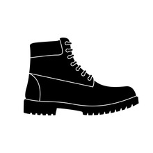 Boot Icon. Hiking Boots Icon Isolated. Vector Illustration.