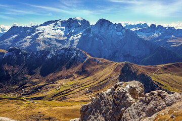 Poster - Italy. Alpine road - serpentine