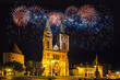 Fireworks in Zagreb (Croatia) during New Year celebration