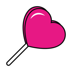 Canvas Print - heart lollipop icon, colorful design