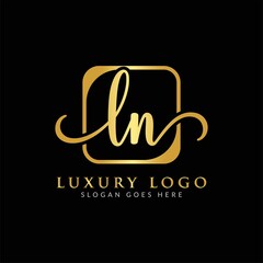 Wall Mural - Initial LN letter Logo Design vector Template. Luxury Letter LN logo Design
