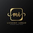Initial MI letter Logo Design vector Template. Luxury Letter MI logo Design