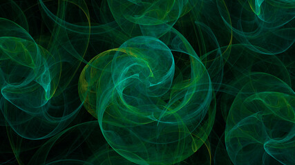 Wall Mural - abstract neon fractal pattern in the form of smoke on a dark background and is suitable for use in p