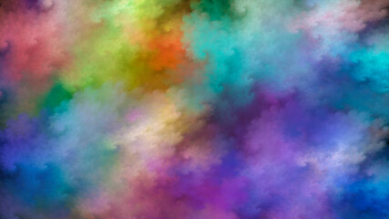 Wall Mural - abstract rainbow colors fractal background in the form of clouds. suitable for use in imagination, c