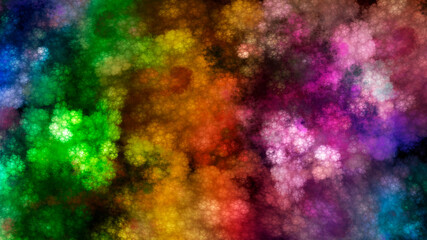 Wall Mural - abstract rainbow colors fractal background in the form of clouds. suitable for use in imagination, c