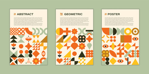 Poster - Modern poster design. Geometric art. Neo geo style.