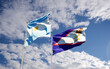 Flags of Argentina and American Samoa.