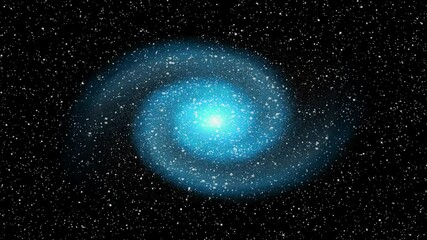 spiral galaxy with stars background with moving inside space effect