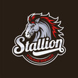 Horse mascot logo design vector illustration