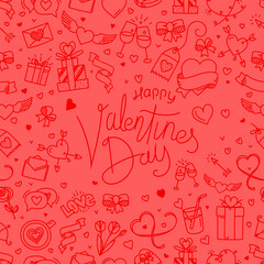 Poster - Valentines Day greeting card with inscription