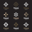 Thai concept logo design vector set.