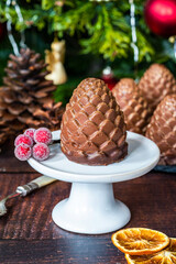 Wall Mural - Chocolate mousse pine cones