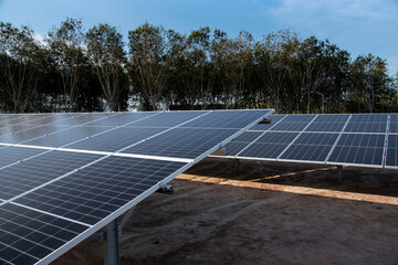 photovoltaic renewable energy solar farm site for electrical supply for future. green energy is main