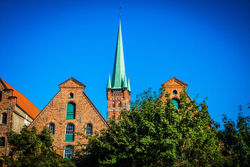 Wall Mural - Former salt warehouses in the hanseatic town Luebeck, Schleswig-Holstein, Germany