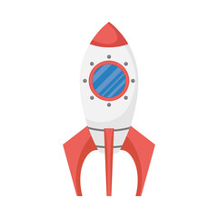 Poster - rocket space vehicle isolated style icon