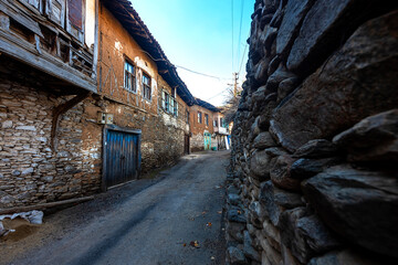 Wall Mural - Birgi is a very cute Aegean village with its centuries-old plane trees and stone houses… Birgi houses with red-tiled roofs and wooden windows offer a very nice view.