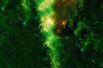Wall Mural - green galaxy in deep space. elements of this image were furnished by nasa.