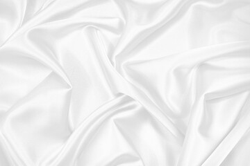 Wall Mural -   White elegant abstract background. Silk satin fabric background.	  
