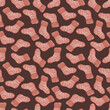Seamless warm fall pattern with knitted socks on brown background. Knitting repeat tile surface design