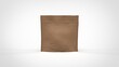 © Hryhorii - Low paper craft doy pack coffee bag for beans with zipper mockup 3d rendering image isolated top view on white background