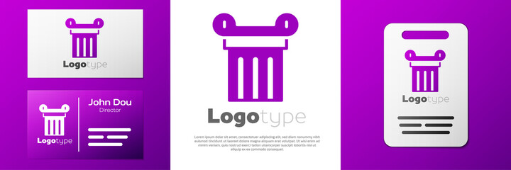 Poster - Logotype Ancient column icon isolated on white background. Logo design template element. Vector.