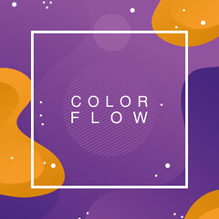 Poster - color flow with square frame background poster