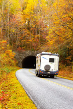RV Traveler In Fall On Blue Ridge Parkway