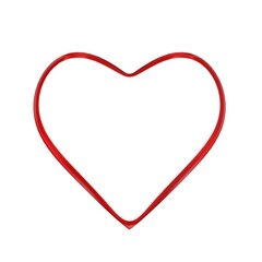 Poster - Textured 3D heart on a white background. Valentine's Day. Love and feelings.