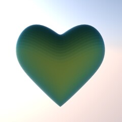Poster - 3d heart on a gradient background. Render. Valentine's Day.