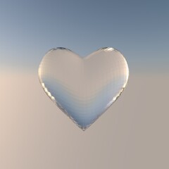 Poster - 3d heart on a gradient background. Render. Valentine's Day.