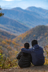 Couple Viewing Smoky Mountains Vertical