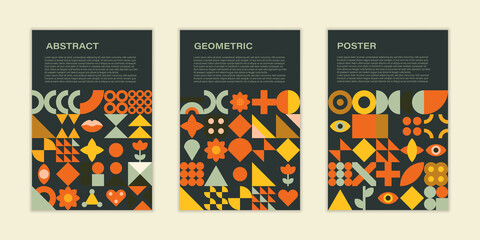 Poster - Modern poster design. Geometric art. Neo geo style.