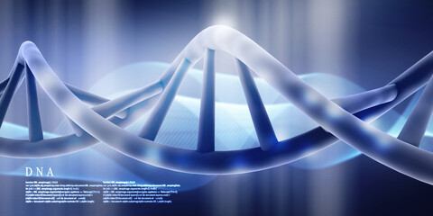 Sticker - 3d render of dna structure, abstract background